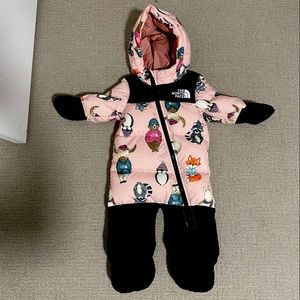 EUC North Face 6-12 month one-piece snow suit